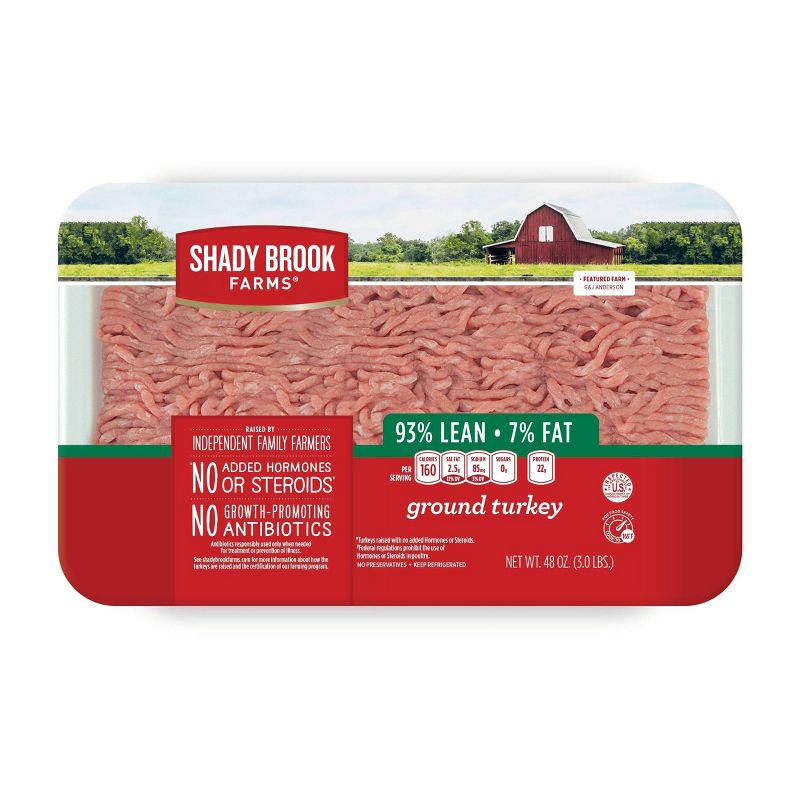 Shady Brook Farms 93/7 Ground Turkey - 3lbs, 1 of 7