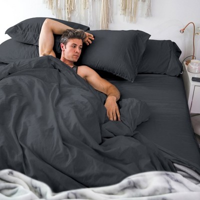 Charcoal Cotton Percale Standard/Queen Pillowcase Set
