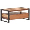 vidaXL Coffee Table Brown and black Solid Acacia Wood, Powder-Coated Steel - 3 of 4