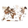 HomeRoots 47" X 79" Brown and Beige Wood World Map Hanging Dimensional Sculpture - 3 of 4
