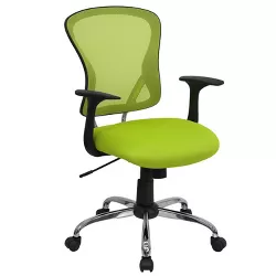 Emma and Oliver Mid-Back Mesh Swivel Task Office Chair with Chrome Base and Arms