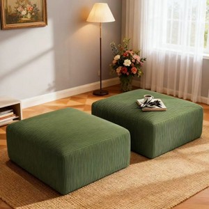 GYIIYUO 40"*30" Giant Square Upholstered Ottoman, Set of 2 - 1 of 4