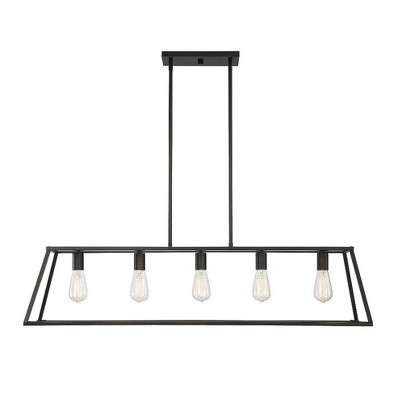 Denton Classic Bronze 44" Linear Chandelier with 5-Light Design