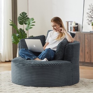 Dolonm 48.8 in. Compressible Corduroy Round Chair, Plush Modern Seating for Living Room & Office - 1 of 4