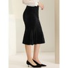 Allegra K Women's Feminine Retro Bodycon High Waist Velvet Fishtail Skirt - 2 of 4
