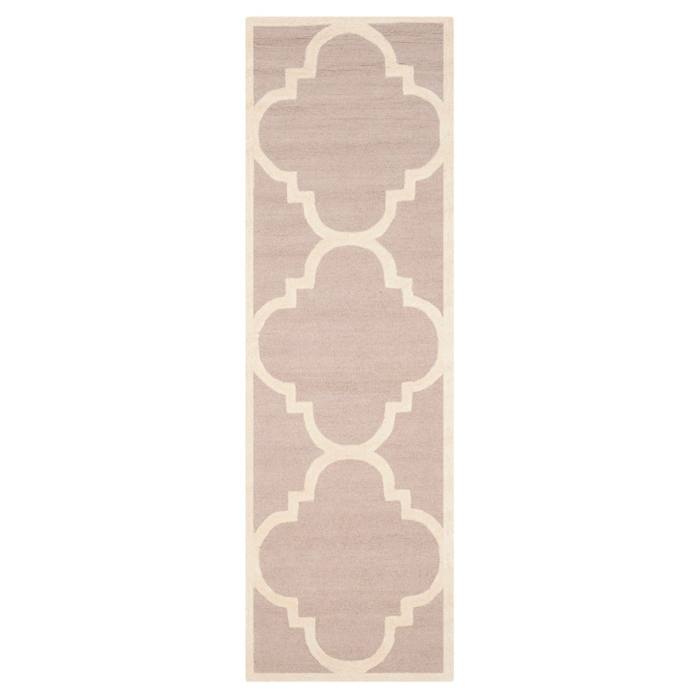 2'6inx14' Runner Landon Texture Wool Rug Beige/Ivory - Safavieh