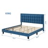 homfan King Size Bed Frame with Adjustable Headboard, Velvet Upholstered Platform Bed Frame, Button Tufted/Wood Slat Support/No Box Spring Needed - 2 of 4