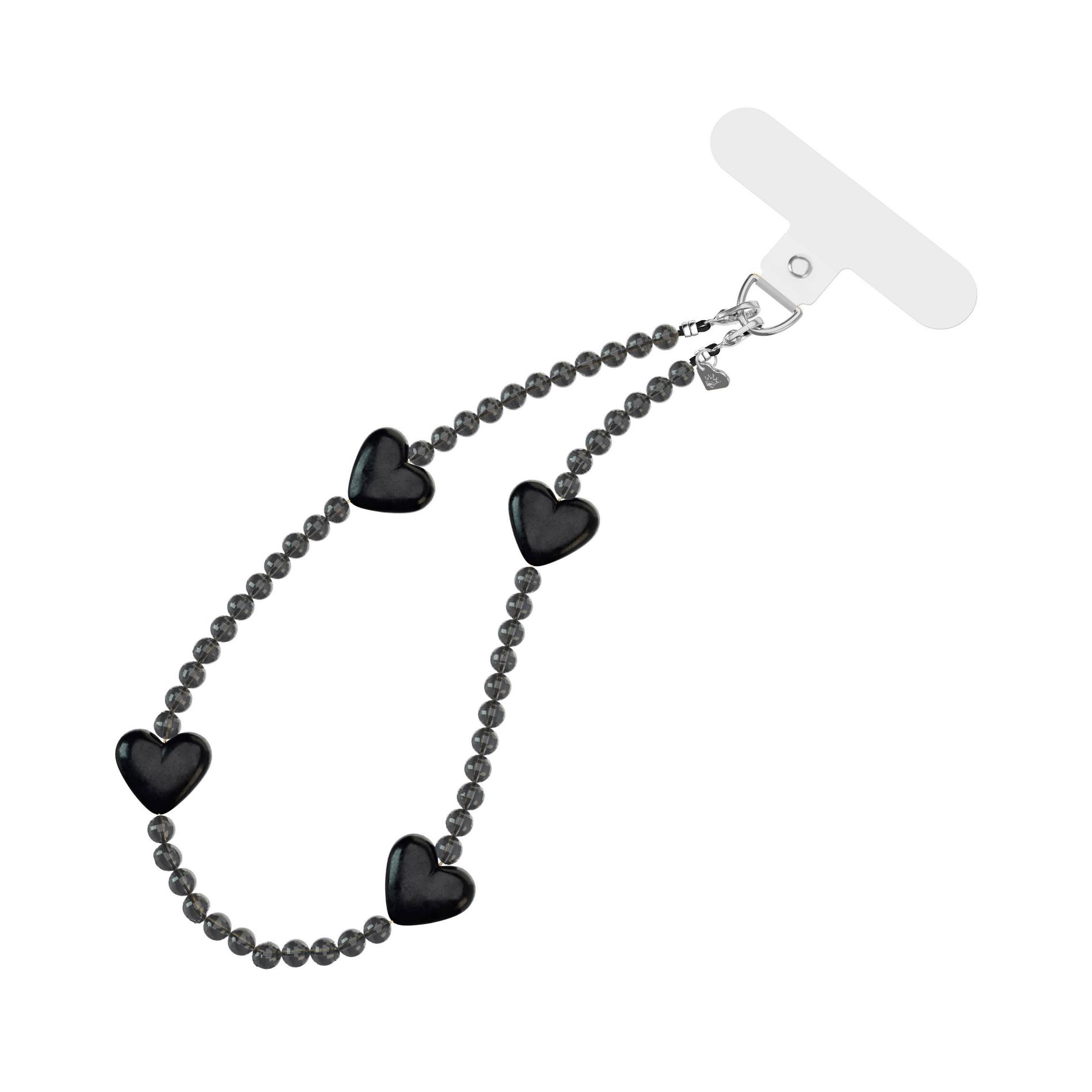 VELVET CAVIAR Phone Charm Wristlet - Black Heart