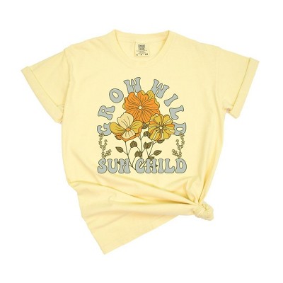 Simply Sage Market Women's Grow Wild Sun Child Colorful Short Sleeve Garment Dyed Tee