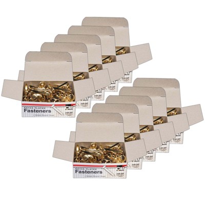 Acco 1 Length Brass Prong Paper File Fasteners, 100/Box