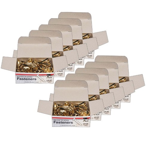 Officemate Round Head Fasteners, Gold, 100/Box (99814)