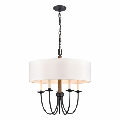 Elk Home Neville 5 - Light Chandelier in  Charcoal Black