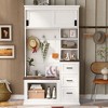 TIRAMISUBEST Modern Entryway Bench with Coat Rack, 3 Shelves and Drawers, 3 Sturdy Hooks, 40.2'' Wide Hall Tree with Storage Bench - 2 of 4