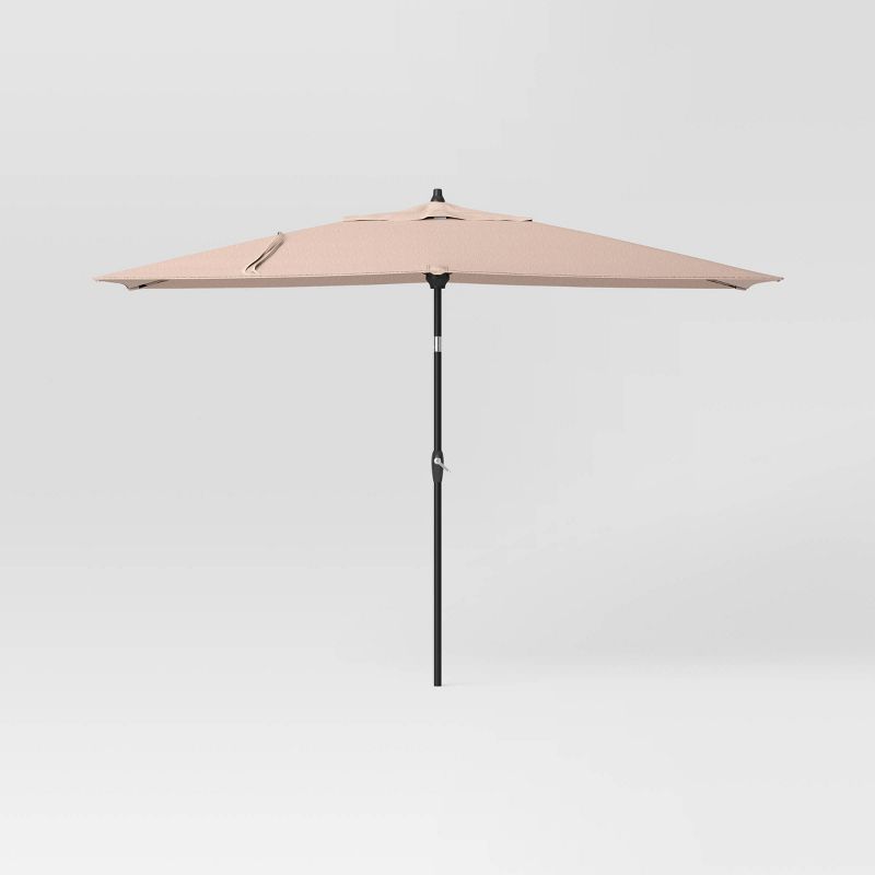 6'x10' Rectangular Outdoor Patio Market Umbrella with Black Pole - Threshold™, 1 of 8