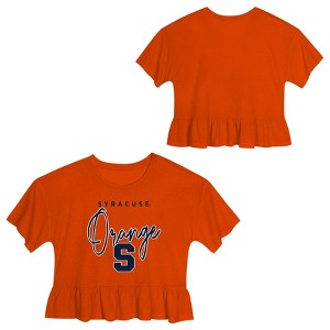 NCAA Syracuse Orange Girls' Ruffle T-Shirt - 1 of 3