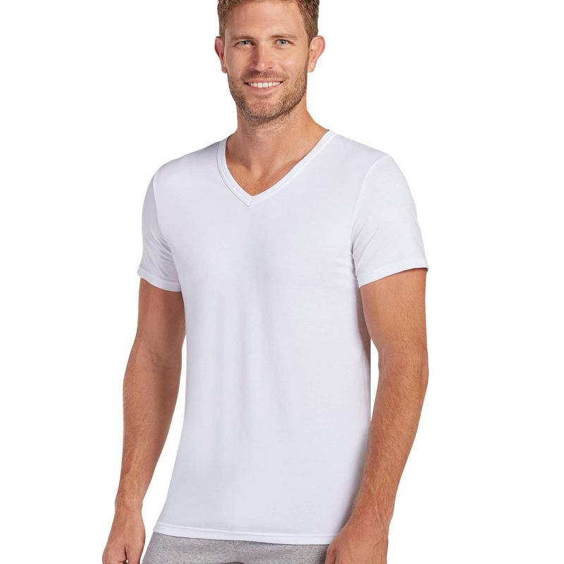 Jockey Men's Slim Fit Cotton Stretch V-Neck T-Shirt - 2 Pack, 1 of 4