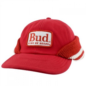 Adult Budweiser Embroidered Bud Logo Striped Rounded Bill Hat - 1 of 4
