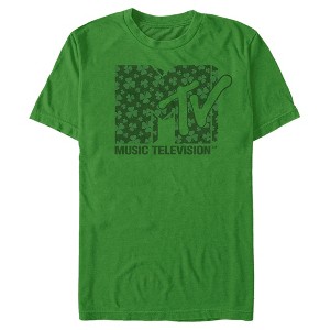 Men's MTV St. Patrick's Day Retro Shamrock Fill Logo T-Shirt - 1 of 4