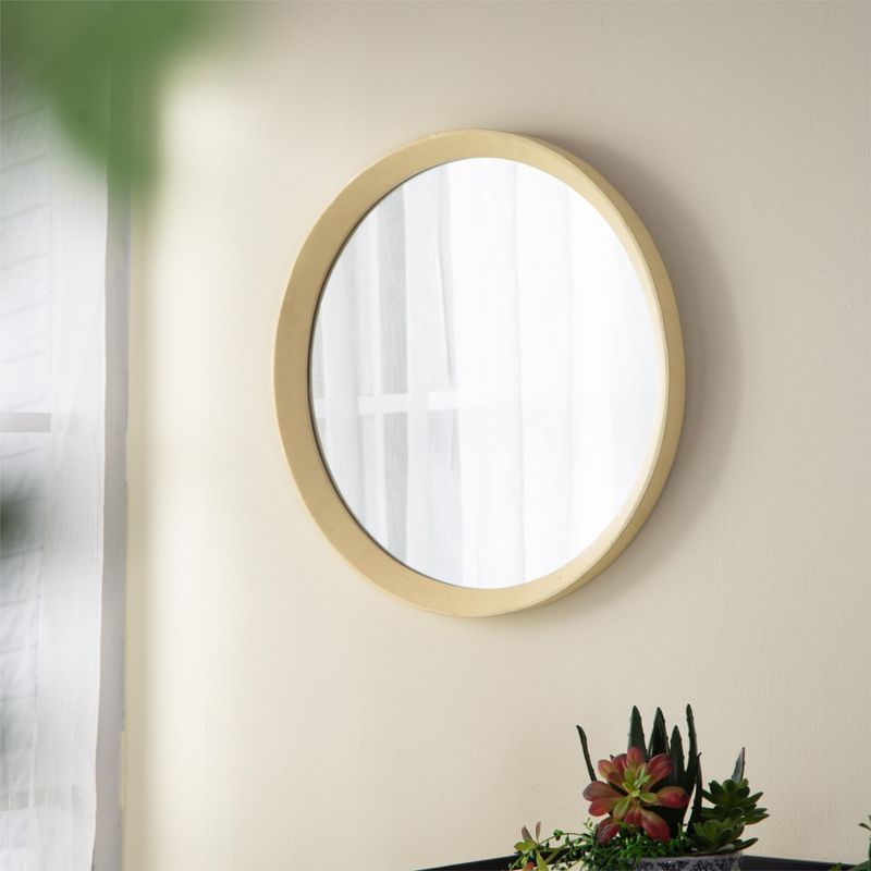 Solid Wood Wall Mirror,Vintage Circle Mirror,Decor Mirror,Simple Design Mirror,Round Dressing Table Mirror-The Pop Home, 3 of 10