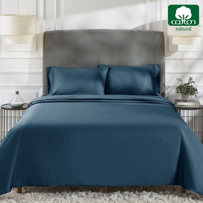Peacock Blue California King Cotton Sateen Deep Pocket Sheet Set