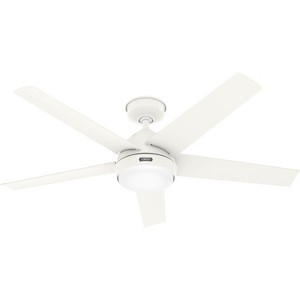 Hunter Fan 52" Skyflow Weather Max Indoor/Outdoor Ceiling Fan with LED Light Kit and Wall Control Matte White - 1 of 4