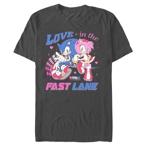 Men's Sonic the Hedgehog Pink And Blue In The Fast Lane T-Shirt - 1 of 4