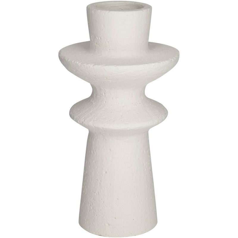 Studio 55D Baust 14 1/2" High White Ceramic Tiered-Top Decorative Vase, 1 of 7