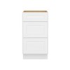 HOMLUX Easy-DIY 24 in D x 34.5 in H in Shaker White Ready to Assemble Drawer Base Kitchen Cabinet With 3-Drawers - 3 of 4