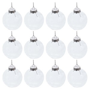 Unique Bargains Acrylic DIY Craft Party Christmas Tree Ornament Hanging Balls 3.15" 12 Pcs - 1 of 4