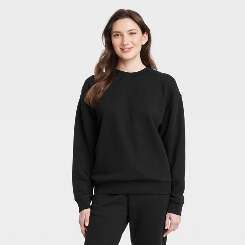 Women's Oversized Crewneck Sweatshirt - Universal Thread™ Black M