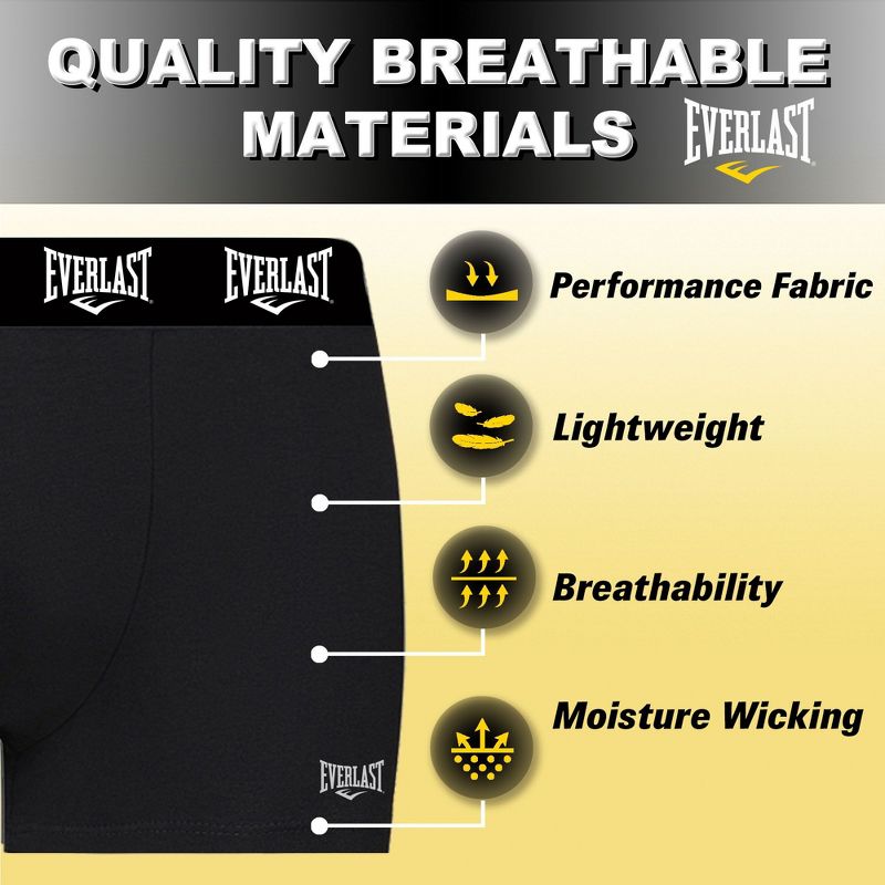 Everlast Value Pack 6pcs Mens Cotton Boxer Briefs Breathable Tagless Stretch Underwear For Men, 3 of 6