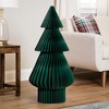 Northlight Accordion Honeycomb Foldable Paper Christmas Tree - 3' -  Dark Green - 2 of 4