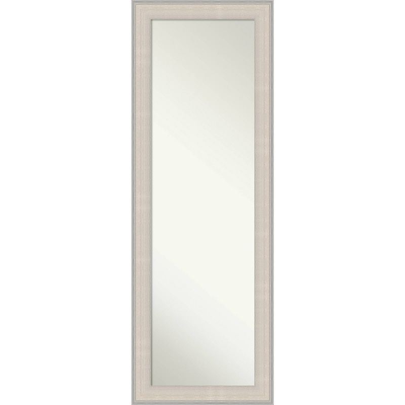 19&#34;x53&#34; Non-Beveled Cottage Wood on The Door Mirror White/Silver - Amanti Art, 1 of 11