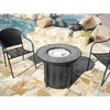 Faux Wood Tile Top Outdoor Patio Fire Pit - AZ Patio Heaters: Steel Construction, 40,000 BTU Heater - 2 of 4