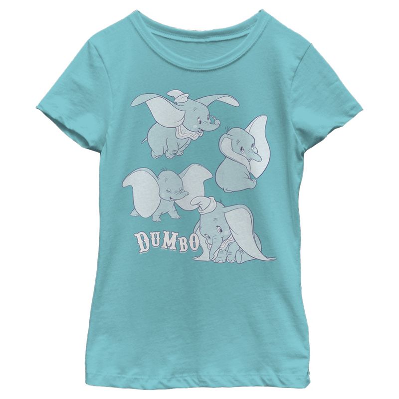 Girl's Dumbo Silly Faces T-Shirt, 1 of 5