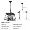 Vynxaria 16" Black Gold Industrial 4-Light Pendant Chandelier, Modern Metal Cage Design - 4 of 4