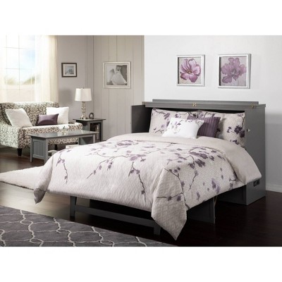 Deerfield Gray Farmhouse Queen Murphy Bed Chest with Charging Station