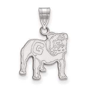 Black Bow Jewelry 10k White Gold Georgia Bulldogs NCAA Medium Pendant - 1 of 3