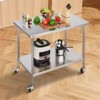 VEVOR Stainless Steel Work Table 30 x 48 x 38 Inch, with 4 Wheels, 3 Adjustable Height Levels, Heavy Duty Food Prep Worktable, Silver - 2 of 4