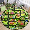 Round Rug for Kids, City Traffic, Low Pile, Non-Slip, Fun Educational Carpet for Toddler Boy Bedroom, Playroom. - 3 of 4
