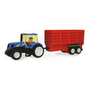 IMEX Model Company, INC New Holland Tractor With Farmer & Grain Trailer, 318 Pc Block Set IMX39608 - 1 of 3