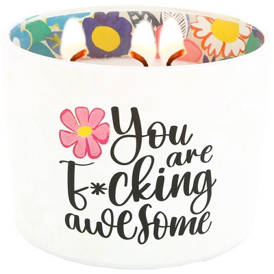 Pavilion Gift Company - You Are Awesome - 11 oz - 100% Soy Wax Candle Scent: Tranquility - Flame Candles