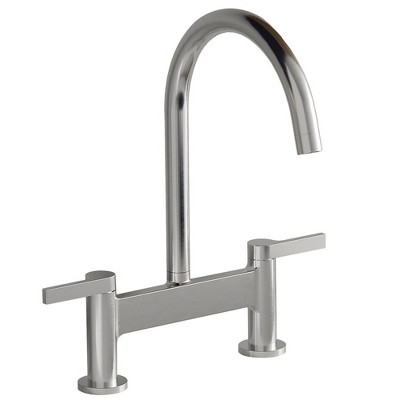 Modern two handle 2 hole bridge kitchen faucet with 360 degree swivel spout sink faucet