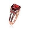Ross-Simons 4.00 Carat Garnet and .31 ct. t.w. Red Diamond Ring in 14kt Rose Gold - 3 of 4