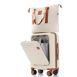 YONWAY Luggage, 20-Inch Carry-On Luggage with Expandable Travel Bag Set, ABS Hard Shell, with Cup Holder - 1 of 4