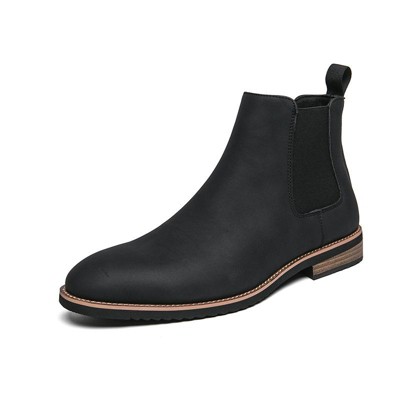 Santimon Chelsea Boots for Men Casual Dress Boots Black Ankle Classic Slip on Boots
