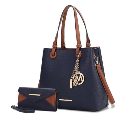 MKF Collection Kearny Vegan Leather Women’s Tote Bag with Wallet by Mia K- 2 pieces