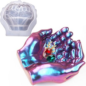 JDICTION Hand Shape Resin Mold - Silicone Tray for Epoxy Casting, DIY Jewelry Storage, Candle Holder, Succulent Pot, Home Decor Craft Gift - 1 of 4
