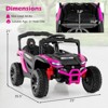 Honeyjoy 12V Kids Ride On Car Battery Powered Electric Remote Control LED Lights Music Black/Red/Rose Red - 3 of 4