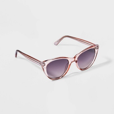 Women's Shiny Plastic Cateye Sunglasses with Gradient Lenses - Universal Thread Pink: Scratch-Resistant, UV Protection - image 2